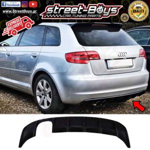 SPOILER ΔΙΑΧΥΤΗΣ ΠΙΣΩ ΠΡΟΦΥΛΑΚΤΗΡΑ AUDI A3 8P FACELIFT (2008-2012)