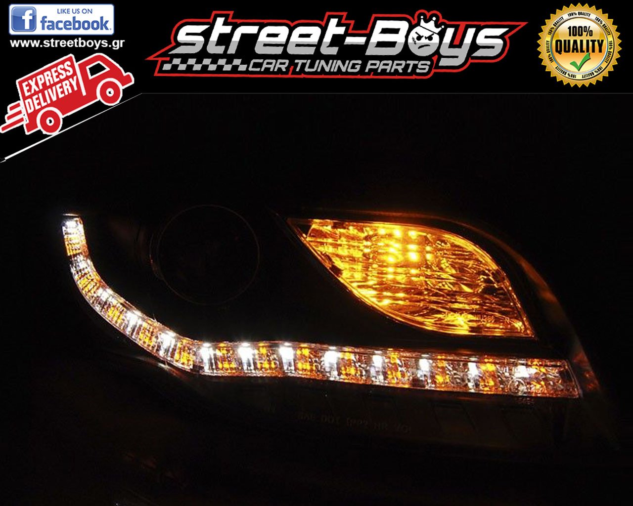 ΦΑΝΑΡΙΑ ΕΜΠΡΟΣ *DAYLIGHT* CHROME AUDI A4 B7 STREET BOYS CAR TUNING SHOP