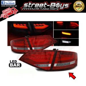 ΦΑΝΑΡΙΑ ΠΙΣΩ *LED* RED WHITE AUDI A4 B8 SEDAN (2008-2011)