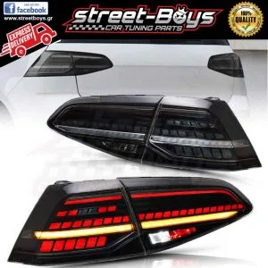 ΦΑΝΑΡΙΑ ΠΙΣΩ [SEQ LED] *BLACK* ΜΕ ΔΥΝΑΜΙΚΗΣ ΑΚΟΛΟΥΘΙΑΣ ΦΛΑΣ VW GOLF 7