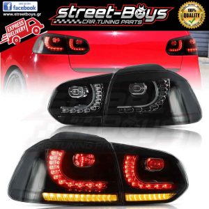 ΦΑΝΑΡΙΑ ΠΙΣΩ [SEQ LED] *BLACK* ΜΕ ΔΥΝΑΜΙΚΗΣ ΑΚΟΛΟΥΘΙΑΣ ΦΛΑΣ VW GOLF 6