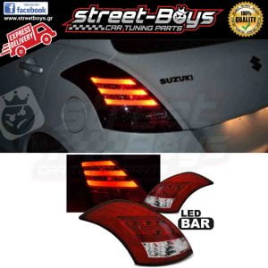 ΦΑΝΑΡΙΑ ΠΙΣΩ [LED] RED WHITE SUZUKI SWIFT (2010-2016)