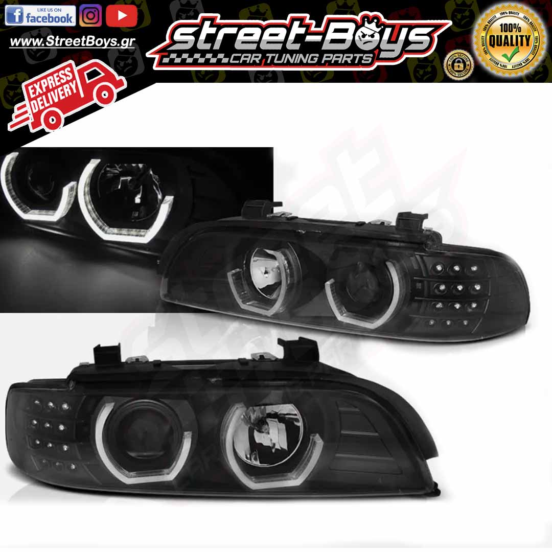 ΜΠΡΟΣΤΑ ΦΑΝΑΡΙΑ ΜΑΥΡΑ 3D ANGEL EYES BMW E39 (1995-2003) - Image 5
