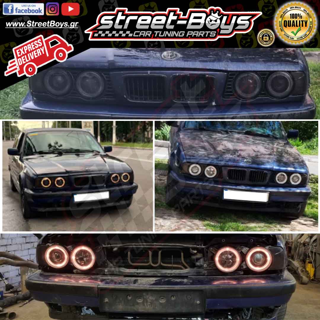 ΜΠΡΟΣΤΑ ΦΑΝΑΡΙΑ ΜΑΥΡΑ ANGEL EYES BMW E34 E32 (1988-1995) - Image 2