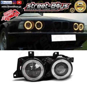 ΜΠΡΟΣΤΑ ΦΑΝΑΡΙΑ ΜΑΥΡΑ ANGEL EYES BMW E34 E32 (1988-1995)
