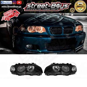 ΜΠΡΟΣΤΑ ΦΑΝΑΡΙΑ ΜΑΥΡΑ ANGEL EYES BMW E46 COUPE (1999-2003)