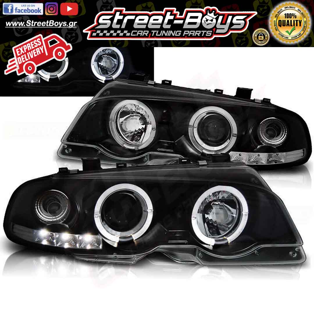 ΜΠΡΟΣΤΑ ΦΑΝΑΡΙΑ ΜΑΥΡΑ ANGEL EYES BMW E46 COUPE (1999-2003) - Image 2