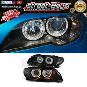 ΜΠΡΟΣΤΑ ΦΑΝΑΡΙΑ ΜΑΥΡΑ ANGEL EYES BMW E46 COUPE (2003-2006)