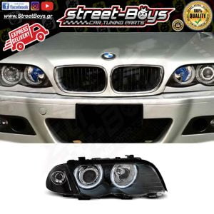 ΜΠΡΟΣΤΑ ΦΑΝΑΡΙΑ ΜΑΥΡΑ ANGEL EYES CCFL BMW E46 SEDAN (1998-2001)