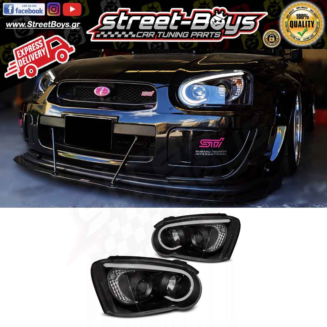 ΜΠΡΟΣΤΑ ΦΑΝΑΡΙΑ ΜΑΥΡΑ TUBE LIGHT SUBARU IMPREZA BLOBEYE (2003-2005 ...