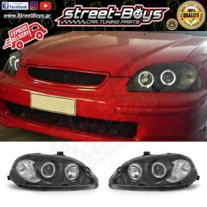 ΜΠΡΟΣΤΑ ΦΑΝΑΡΙΑ ΜΑΥΡΑ ANGEL EYES HONDA CIVIC MK6 (1996-1998)