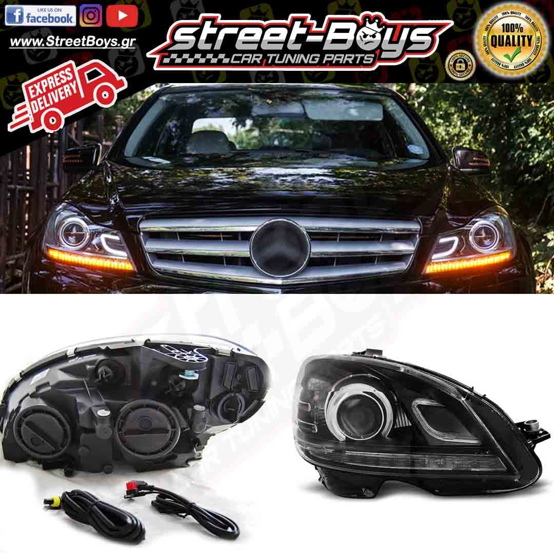 ΜΠΡΟΣΤΑ ΦΑΝΑΡΙΑ ΜΑΥΡΑ TRU DRL MERCEDES BENZ W204 (2007-2010) - Image 2
