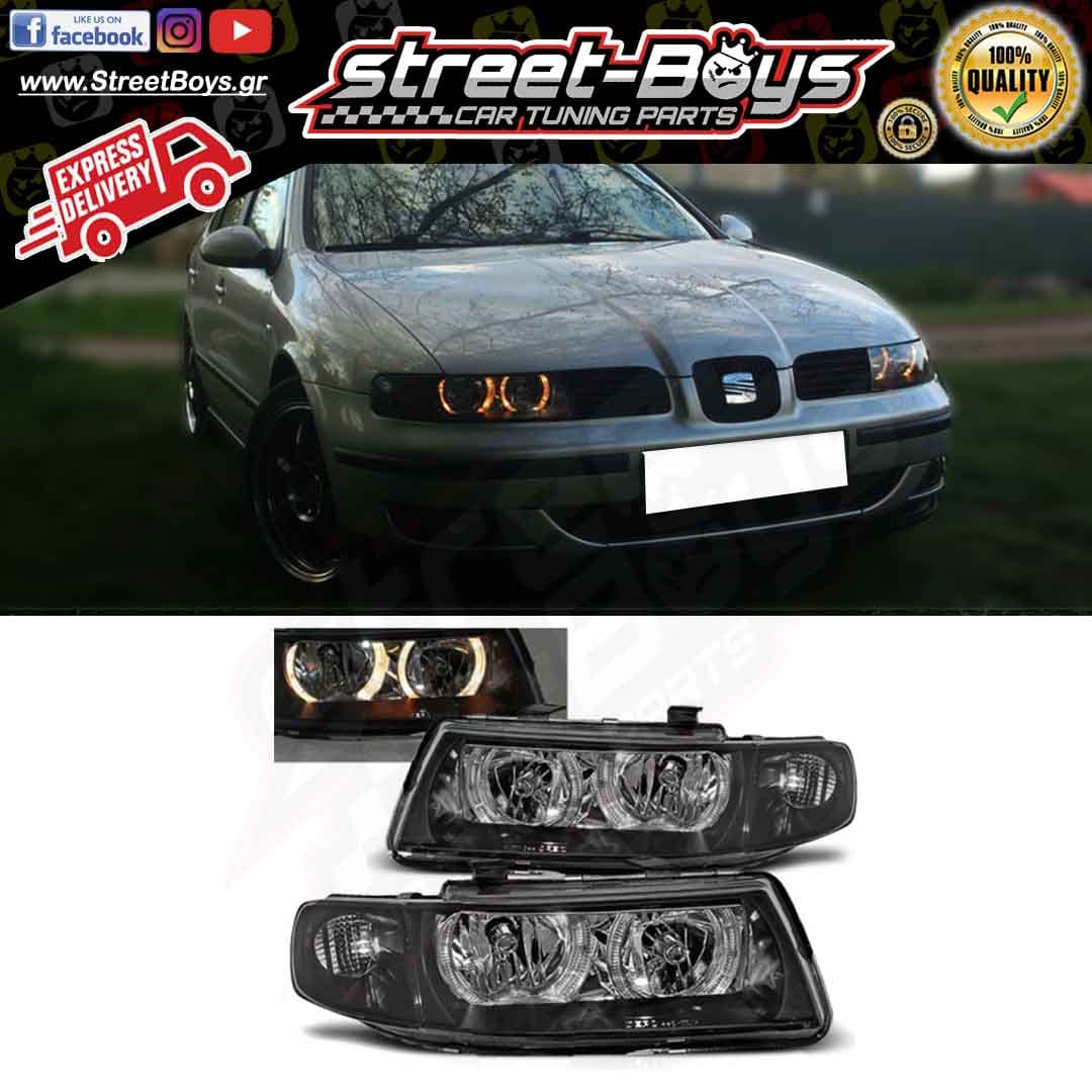 ΜΠΡΟΣΤΑ ΦΑΝΑΡΙΑ ΜΑΥΡΑ ANGEL EYES SEAT LEON 1M & TOLEDO (1999-2004)