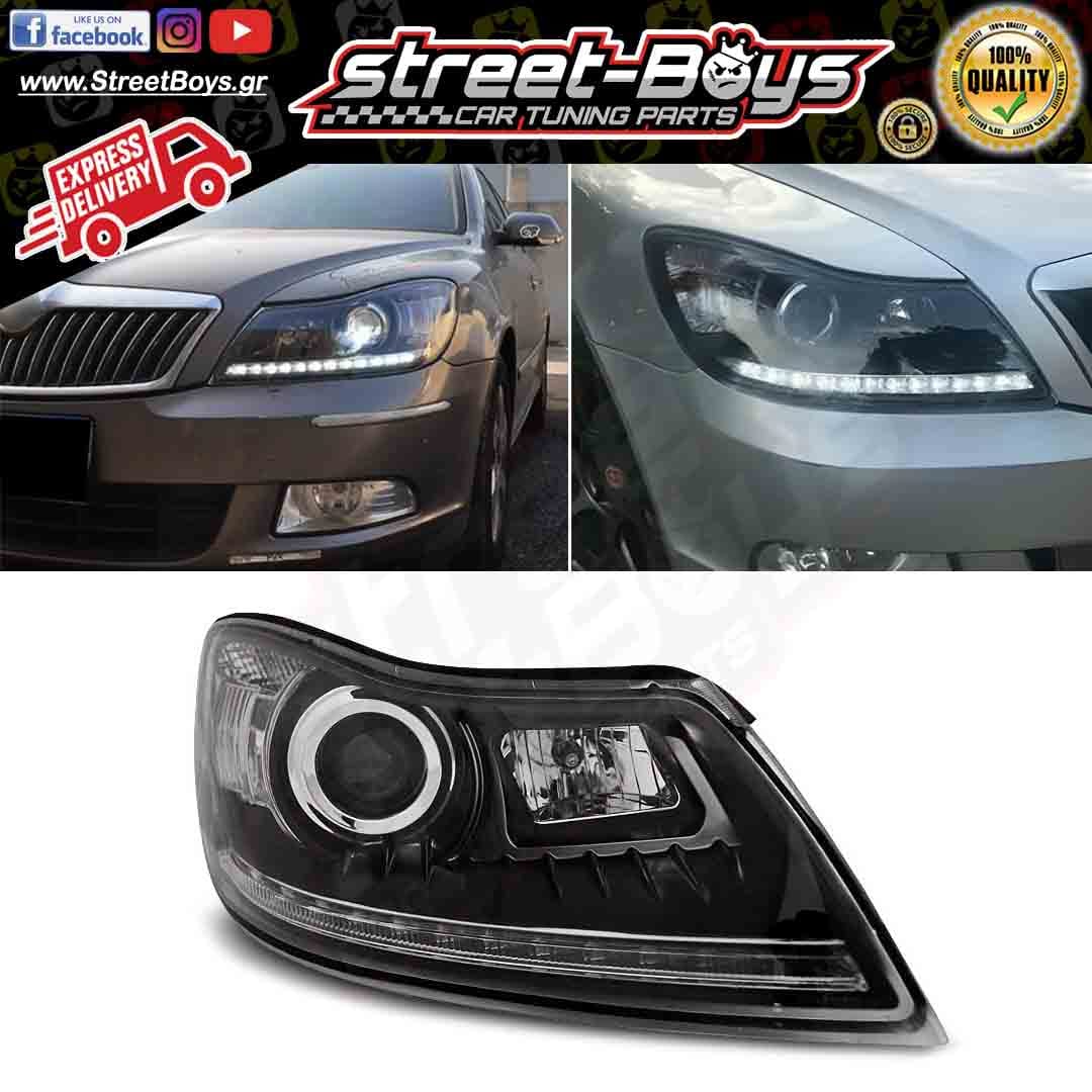 ΜΠΡΟΣΤΑ ΦΑΝΑΡΙΑ ΜΑΥΡΑ DAYLIGHT SKODA OCTAVIA 1Z FACELIFT (2009-2012) - Image 2
