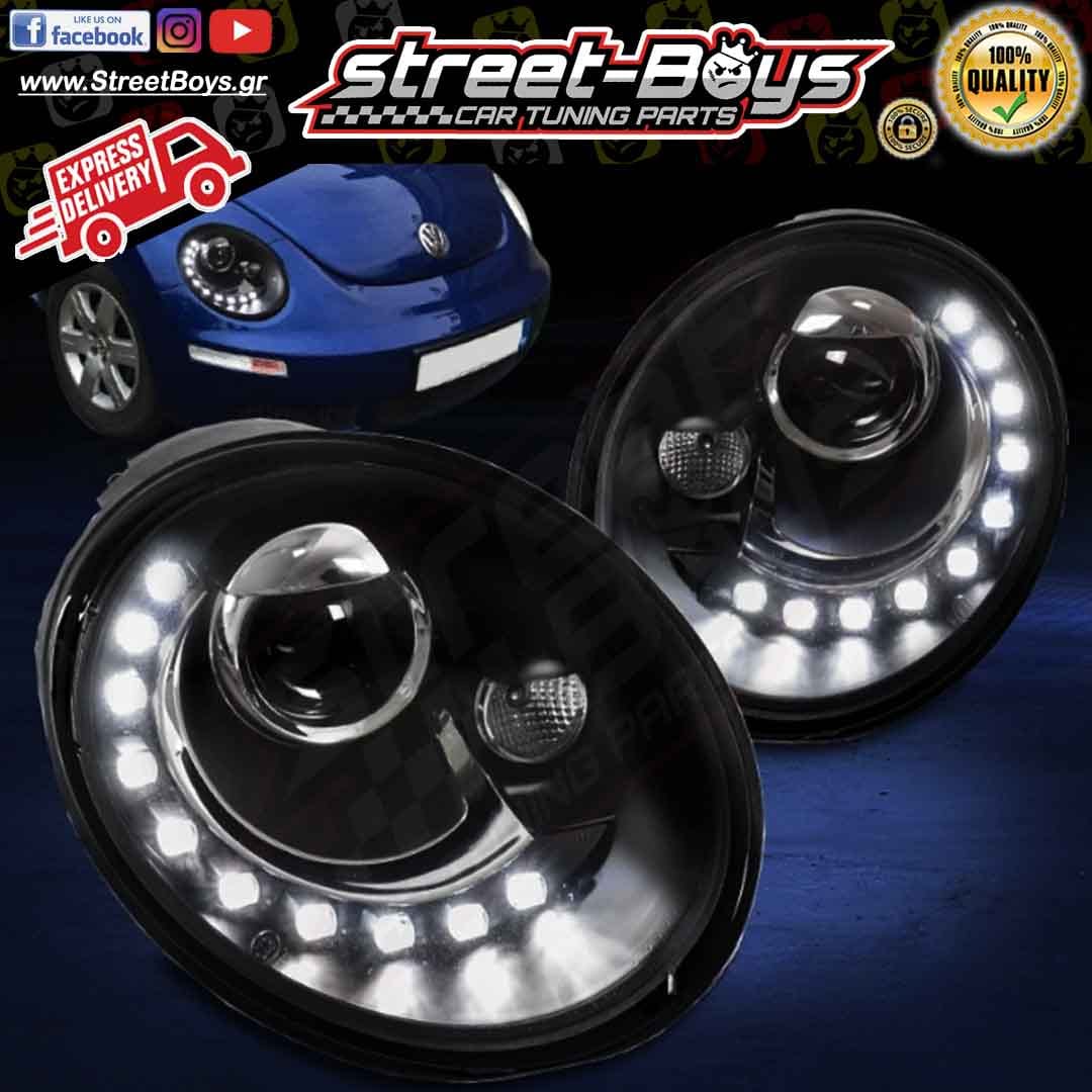 ΜΠΡΟΣΤΑ ΦΑΝΑΡΙΑ ΜΑΥΡΑ DAYLIGHT VW BEETLE (2006-2012) - Image 3