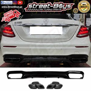 SPOILER [E63 TYPE] ΔΙΑΧΥΤΗΣ ΠΙΣΩ ΠΡΟΦΥΛΑΚΤΗΡΑ ΜΕ ΜΑΥΡΕΣ ΜΠΟΥΚΕΣ MERCEDES BENZ W213 AMG