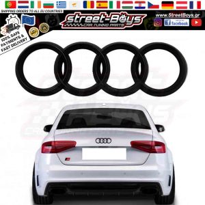 ΣΗΜΑ AUDI ΓΙΑ ΠΙΣΩ ΜΑΥΡΟ ΑΥΤΟΚΟΛΛΗΤΟ ΛΟΓΟΤΥΠΟ ΠΟΡΤ ΜΠΑΓΚΑΖ AUDI ΜΑΥΡΑ ΔΑΧΤΥΛΙΔΙΑ