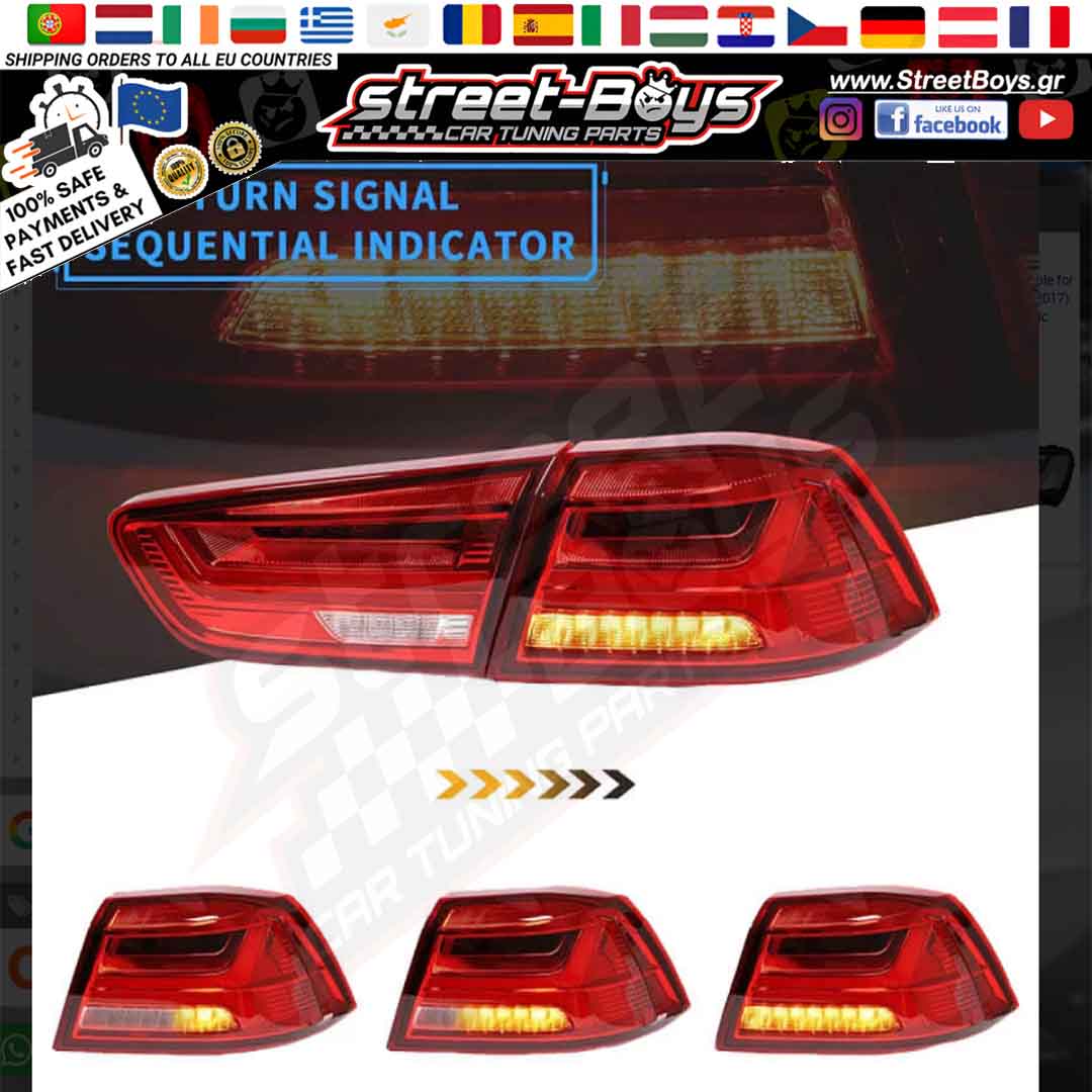 ΠΙΣΩ ΦΑΝΑΡΙΑ DYNAMIC LED MITSUBISHI LANCER X 10 (2008-2016) - Image 4