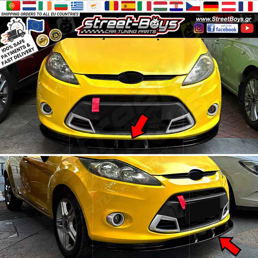 LIP SPOILER EXTENSION ΜΠΡΟΣΤΑ ΠΡΟΦΥΛΑΚΤΗΡΑ FORD FIESTA MK6 (2008-2012) - Image 2