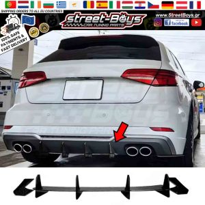 SPOILER EXTENSION ΔΙΑΧΥΤΗΣ ΠΙΣΩ ΠΡΟΦΥΛΑΚΤΗΡΑ AUDI A3 8V S-LINE FACELIFT (2017-2020)