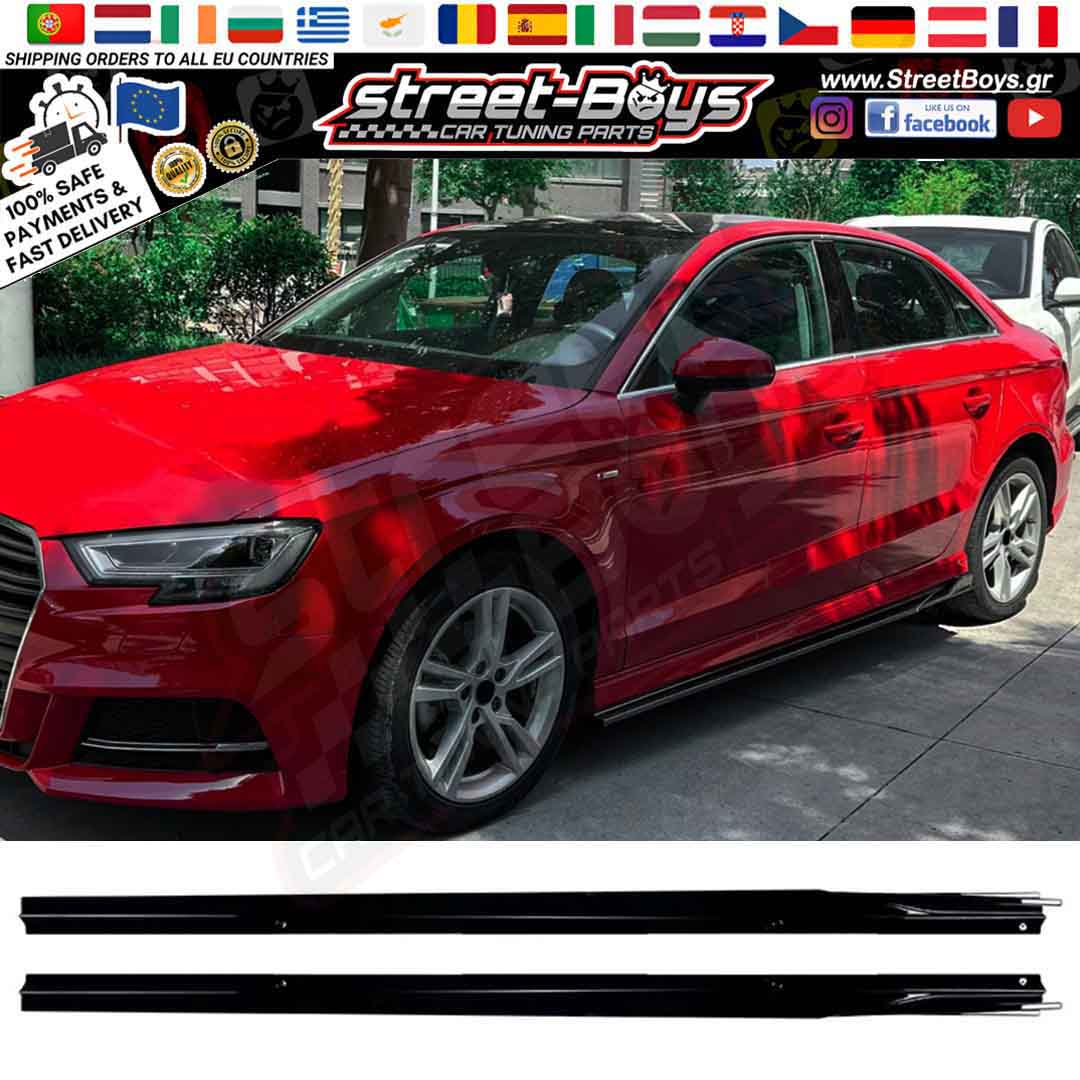 ΜΑΡΣΠΙΕ SET ΠΛΑΪΝΑ SPOILER EXTENSION AUDI A3 8V S-LINE (2013-2020)