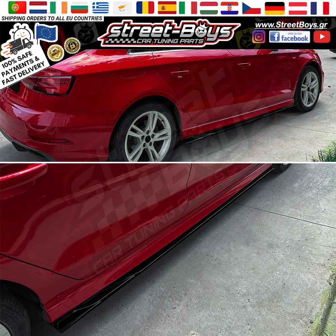 ΜΑΡΣΠΙΕ SET ΠΛΑΪΝΑ SPOILER EXTENSION AUDI A3 8V S-LINE (2013-2020) - Image 3