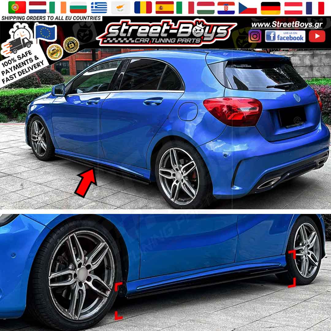 ΜΑΡΣΠΙΕ SET ΠΛΑΪΝ Α SPOILER EXTENSION MERCEDES BENZ W176 AMG (2013-2018) - Image 2