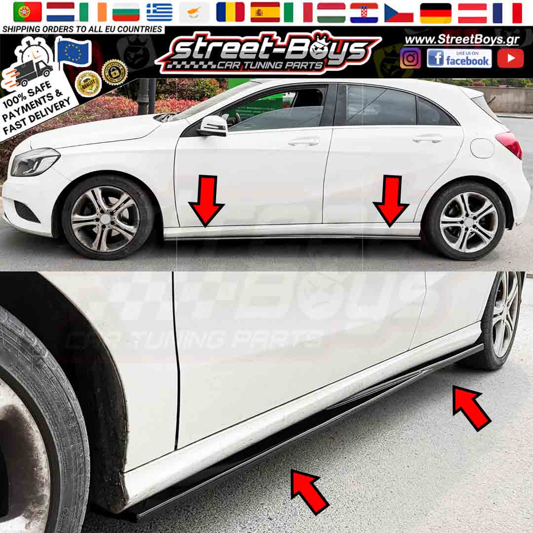 ΜΑΡΣΠΙΕ SET ΠΛΑΪΝΑ SPOILER EXTENSION MERCEDES BENZ W176 & CLA C117 STANDARD (2013-2018) - Image 2