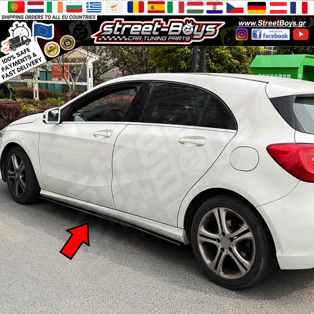 ΜΑΡΣΠΙΕ SET ΠΛΑΪΝΑ SPOILER EXTENSION MERCEDES BENZ W176 & CLA C117 STANDARD (2013-2018) - Image 3